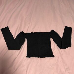 Hollister- Off the shoulder black top